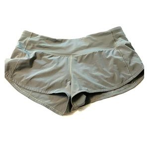 Lululemon 4 sage green speed up shorts
